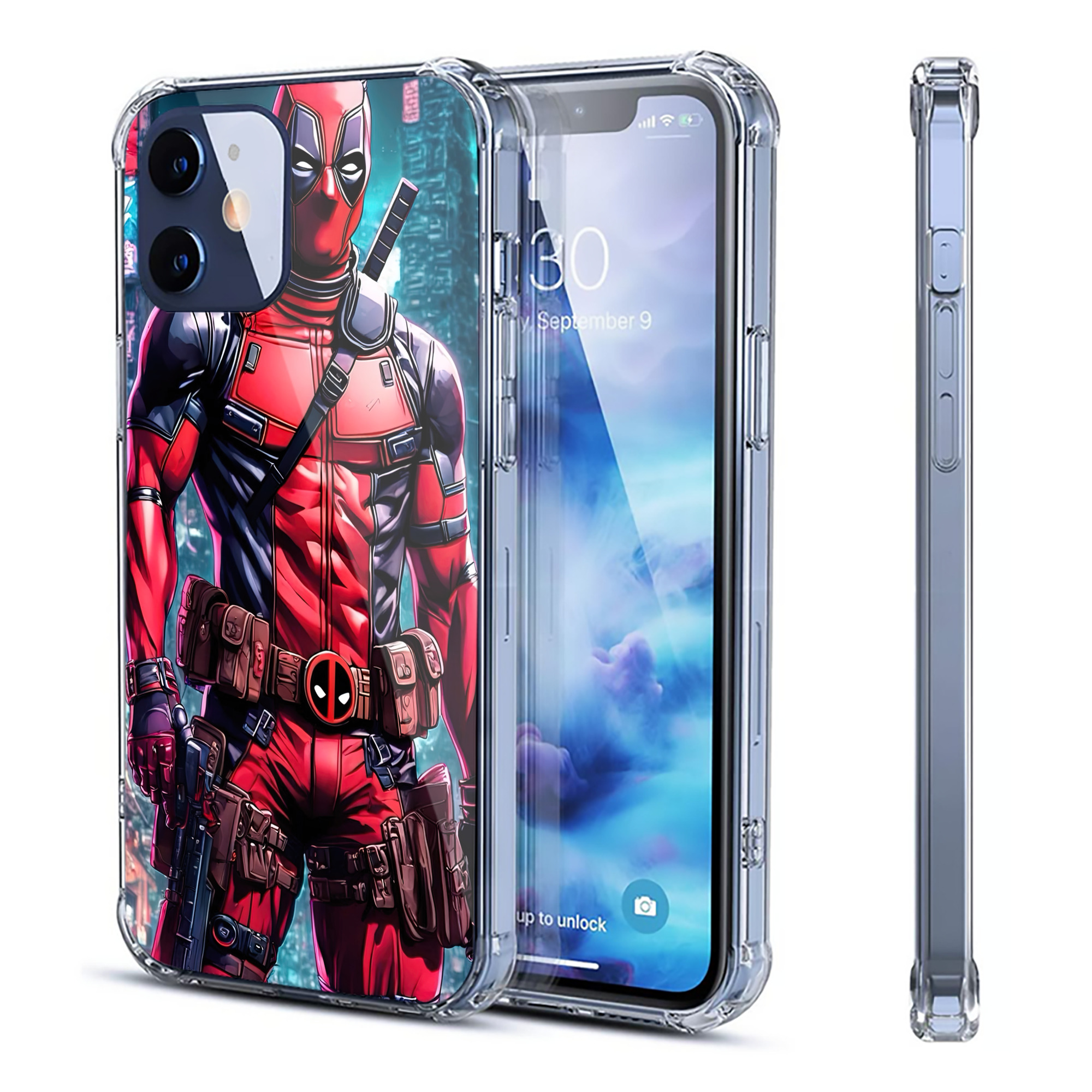 （画像用） Deadpool デッドプール 【iPhone 12シリーズ対応】透明スマホケース（クリアソフトケース）
